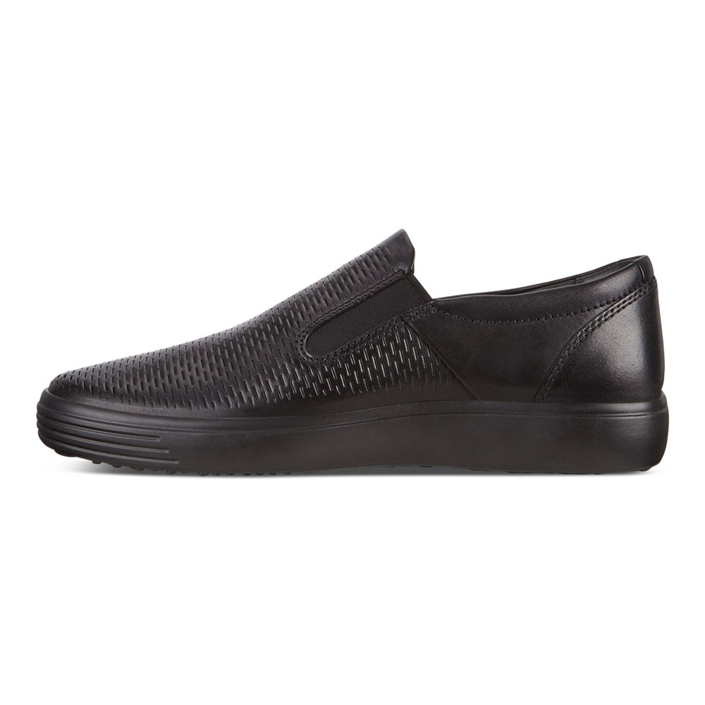 ECCO Mens Slip On Black - Soft 7 Sneakerss - LBN-410273